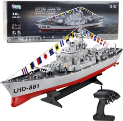 Състезателен RC военен кораб с LED осветление 1:390