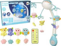 Въртележка за кошара с прожекционно осветление и дистанционно управление Синя