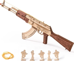 Robotime 3D дървен механичен пъзел – щурмова пушка AK-47