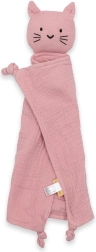Muslin lovey with kitten, pink