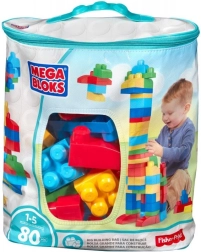 Mega Bloks голяма торба с блокчета – синя (80 бр.)