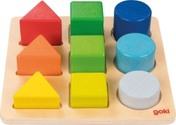 Wooden educational toy Goki for sorting shapes and colors