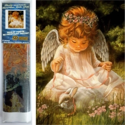 Диамантено рисуване ангелче 30 × 40 см