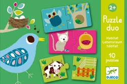 DJECO Животински къщички пъзел 12x2 части