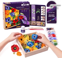 OKTO FREEDOM Художествен комплект за моделиране DIY цветя с дървена рамка 21x21 см