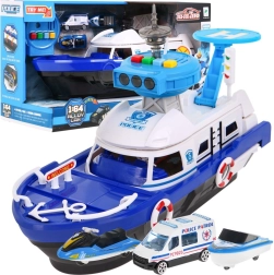 Интерактивна полицейска лодка 2в1 с място за съхранение, светлини и звуци