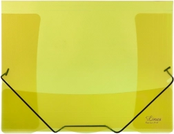 Transparent Folder with Elastic Lines Yellow