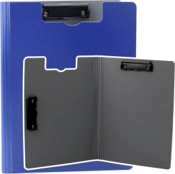 Подложка за писане с два клипа A4 синя