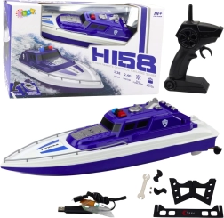 Полицейска моторна лодка с дистанционно управление, синя