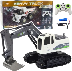 RC верижен багер 1:24 с осветление и звуци HEAVY TRUCK – бял