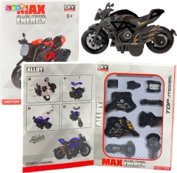 Metal motorcycle model kit 1:14 black–gold