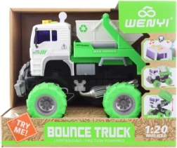 Battery-powered construction truck with big wheels