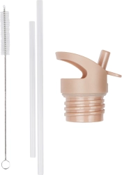 A Little Lovely Company комплект капачка, четка и сламка за бутилка от неръждаема стомана 350 ml – Duha