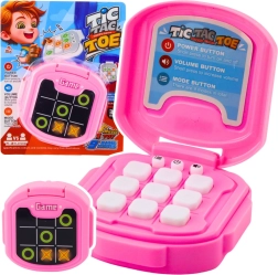 Електронна игра на морски шах TIC TAC TOE, 9 режима, розова