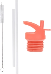 A Little Lovely Company комплект капачка, четка и сламка за бутилка от неръждаема стомана 350 ml – Zábava