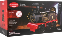 Interactive children's locomotive with storage space and lights