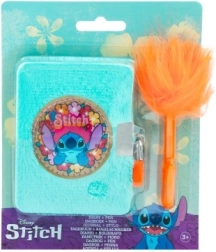 Plush diary Disney Stitch with lock and fluffy pen