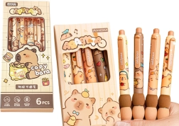 Capybara Pen Set 6 pieces blue ink