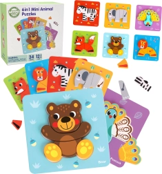 Дървен пъзел с животни WOOPIE GREEN Montessori, FSC