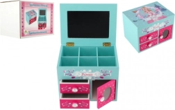 Дървена кутия за бижута Princess с огледалце и 3 чекмеджета