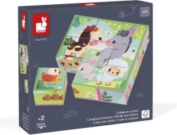 Picture wooden blocks farm 9 pcs – JANOD