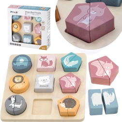 Дървен пъзел-вкладыш с животни Viga