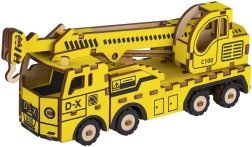 Woodcraft дървен 3D пъзел Кранов вагон