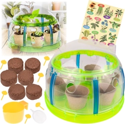 Био комплект за малкия градинар – мини оранжерия с инструменти и семена за отглеждане на растения