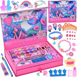 Голям комплект за красота Русалка сенки за очи лакове фиби ластици за коса