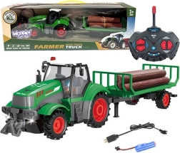 RC трактор с ремарке за трупи 1:24 WOOPIE