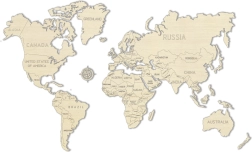 Дървена карта на света WOODEN CITY голяма