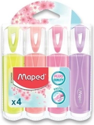 Пастелни текст маркери MAPED Fluo Peps, комплект 4 бр.