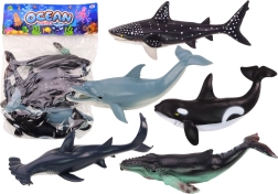 Set of the Largest Sea Animals Orca Whale Shark 6-Piece