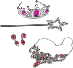 Pink princess set with crown, wand, and jewelry
