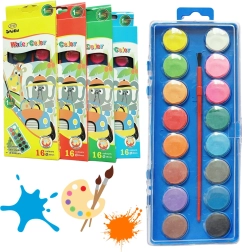 Училищни акварелни бои 16 цвята с четка