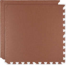 Пенена подова игрална постелка HUMBI 120 × 60 см, водоустойчиви големи пъзели, 2 бр., тухлен цвят