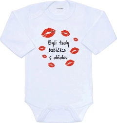 Baby bodysuit with print New Baby – Grandma and Grandpa Were Here, long sleeve