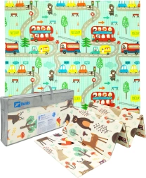 Humbi двустранна сгъваема пяна XPE постелка 200 × 180 × 1 cm гора и улички