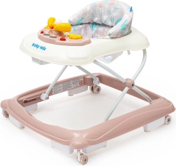 Детско проходилка BABY MIX с волан и силиконови колела – розова
