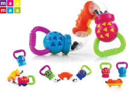 Дрънкалка за бебета 17 см с въртящи се тръбички