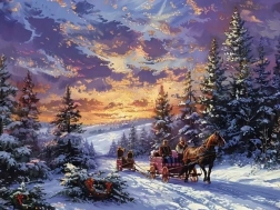 Diamond painting Sleigh Ride 30 × 40 cm