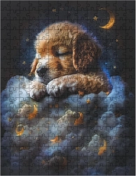 Children's Puzzle: Puppy in the Clouds, 300 Pieces