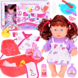 Интерактивна говореща бебе кукла с ваничка и аксесоари за къпане
