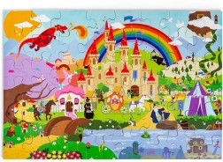 Подов пъзел Bigjigs Toys Fantasy свят – дървен подов пъзел