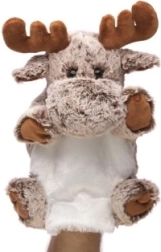 Plush moose hand puppet eco-friendly