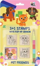 Stamps 3+1 with wax crayon – farm animals