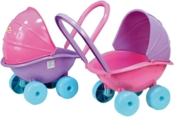 Дълбока пластмасова количка за кукли в микс от цветове