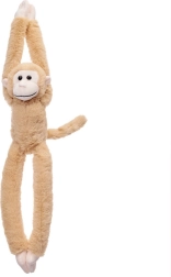 Hanging beige plush monkey with hook-and-loop paws, 45 cm