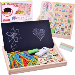 Wooden educational set with math board