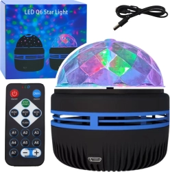 USB LED проектор и нощна лампа RGB 360° с дистанционно управление